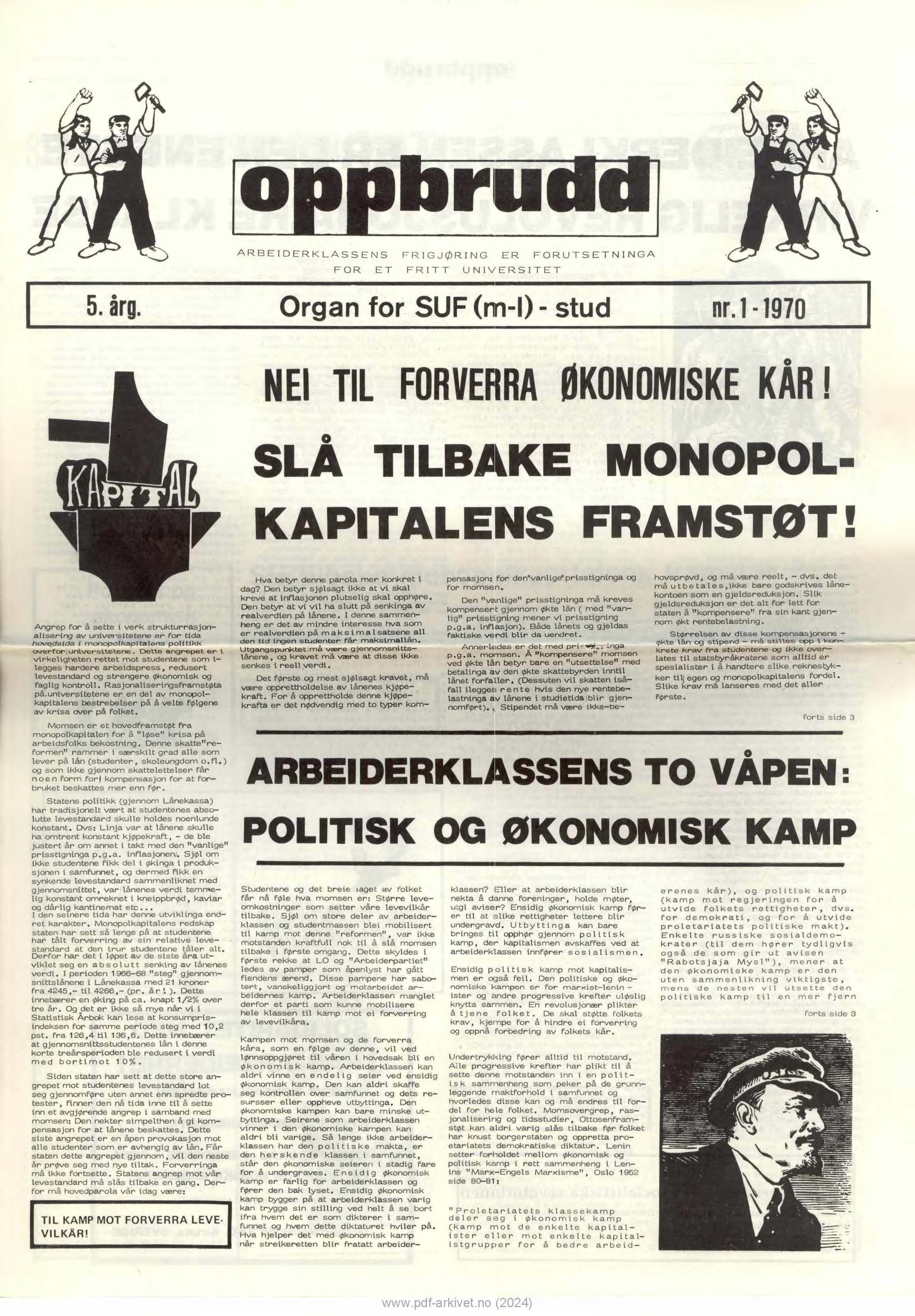 Oppbrudd nr. 1, 1970