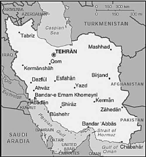 Kart over Iran